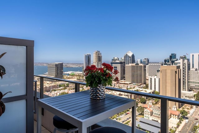 balcony with a water view