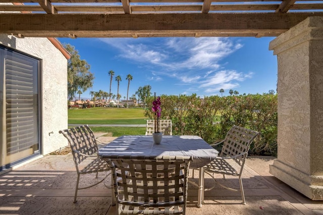 view of patio with a pergola