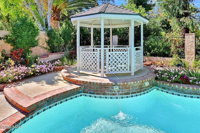 view of pool featuring a gazebo