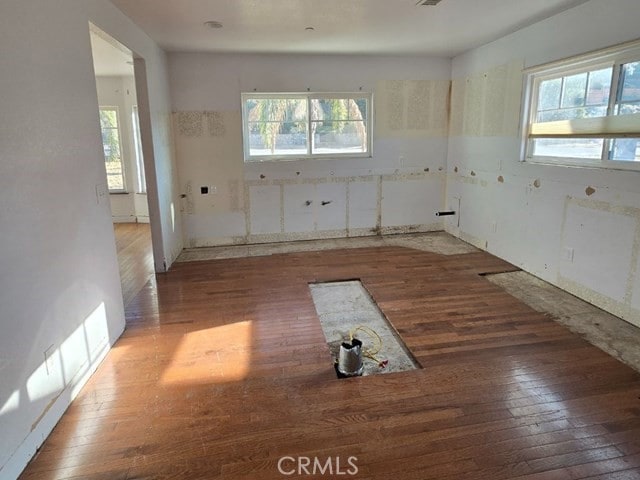 empty room featuring dark wood-type flooring