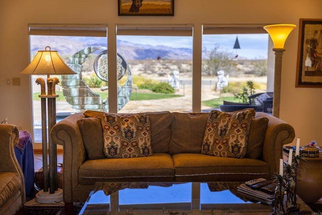 living room featuring a healthy amount of sunlight