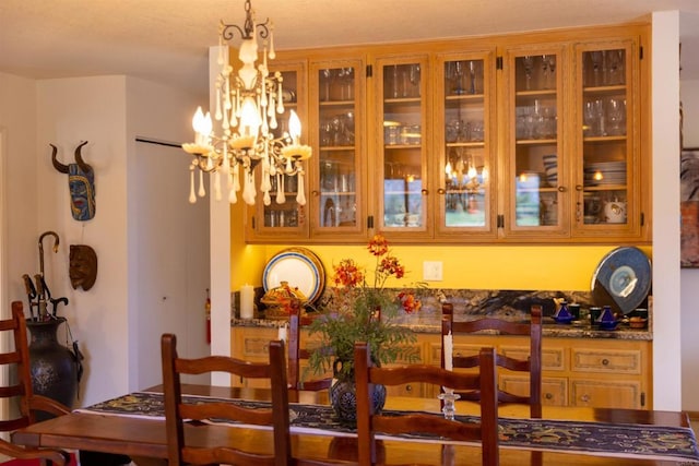 dining room featuring a chandelier