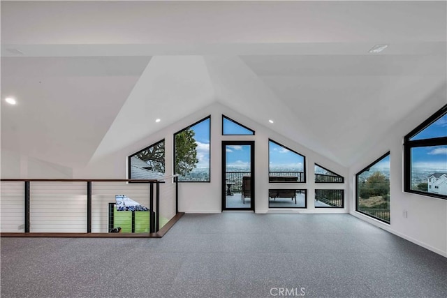 additional living space with lofted ceiling