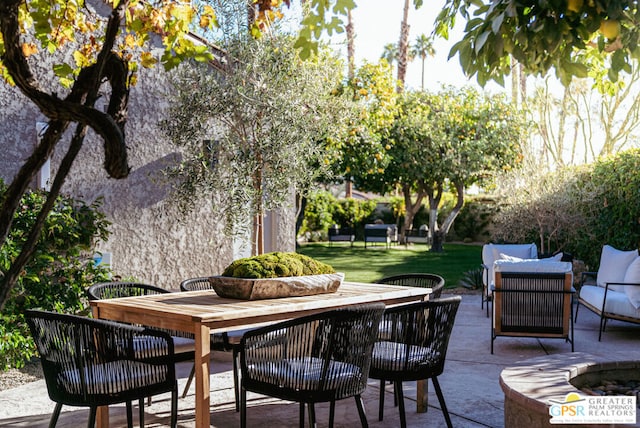 view of patio / terrace featuring an outdoor living space