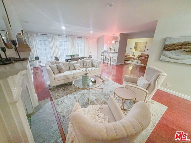 living room featuring hardwood / wood-style floors