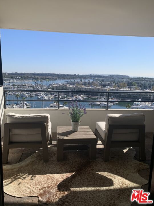 balcony with a water view