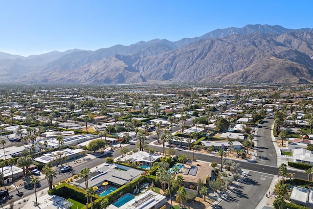 drone / aerial view with a mountain view