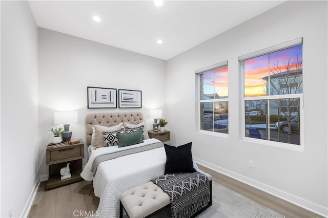 bedroom featuring hardwood / wood-style floors