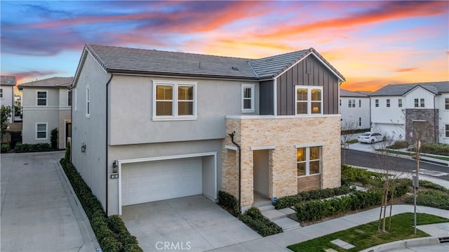 view of front of house with a garage