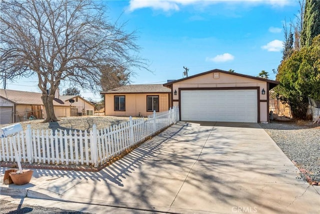 single story home with a garage