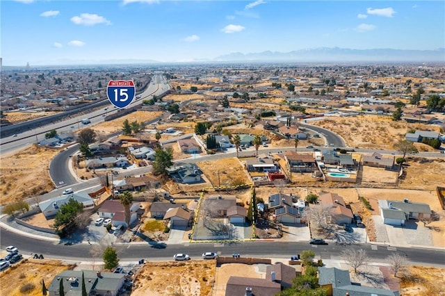 aerial view featuring a mountain view