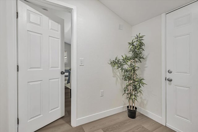 interior space with light hardwood / wood-style flooring