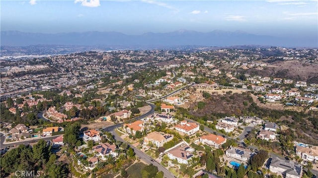 drone / aerial view with a mountain view