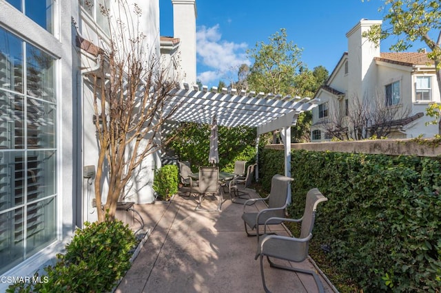 view of patio / terrace with a pergola