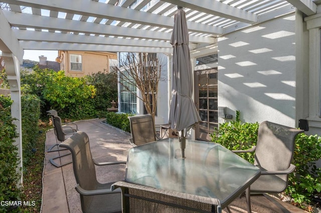 view of patio / terrace with a pergola