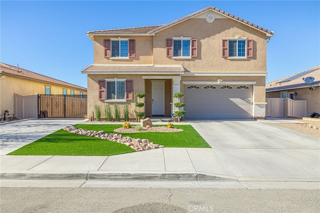 view of front property with a garage