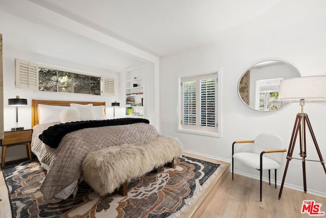 bedroom featuring light hardwood / wood-style flooring