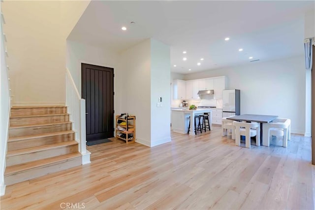 interior space with light wood-type flooring