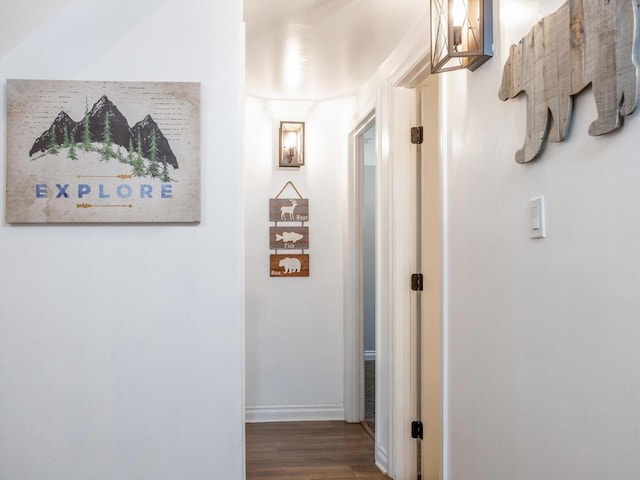 hallway featuring dark hardwood / wood-style floors