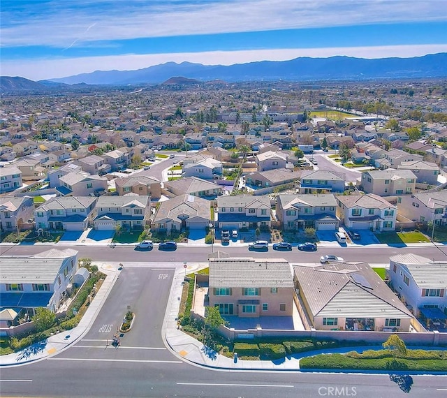 drone / aerial view with a mountain view