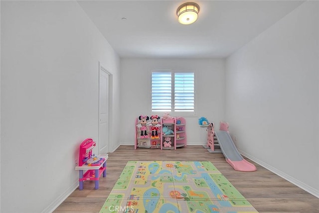 playroom featuring light hardwood / wood-style floors