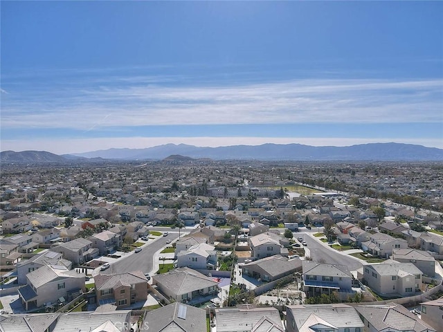 drone / aerial view with a mountain view