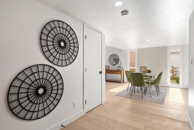 dining room featuring light hardwood / wood-style floors