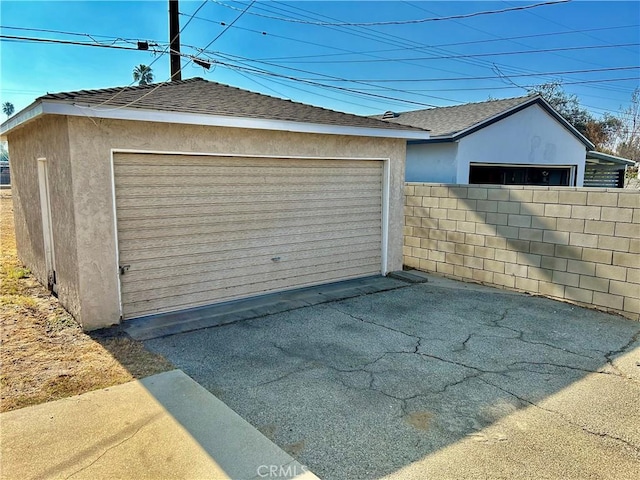 view of garage