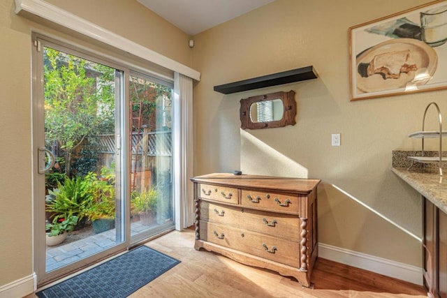 entryway featuring light hardwood / wood-style flooring