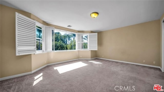 unfurnished room featuring carpet