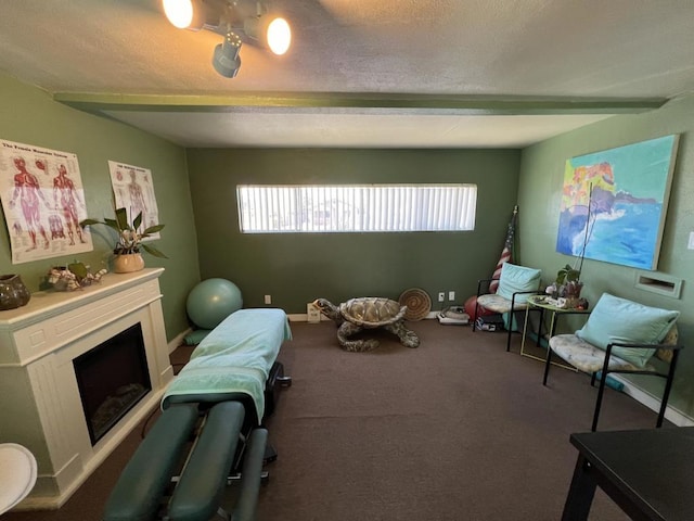 interior space featuring beamed ceiling