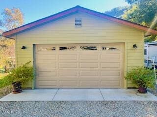 view of garage