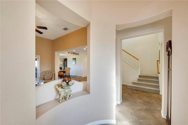 bathroom with ceiling fan