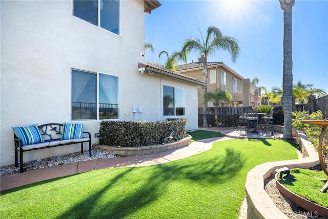 view of yard with an outdoor hangout area and a patio