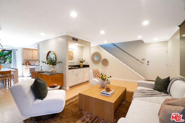 living room featuring hardwood / wood-style floors