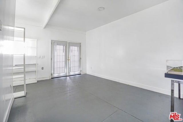 interior space featuring french doors