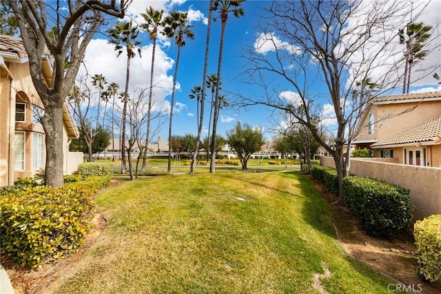 view of yard featuring fence