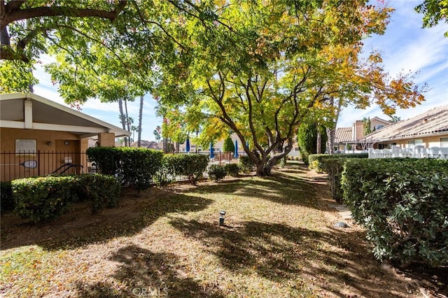 view of yard with fence