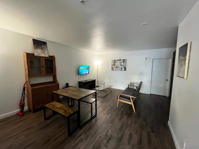 interior space featuring dark wood-type flooring