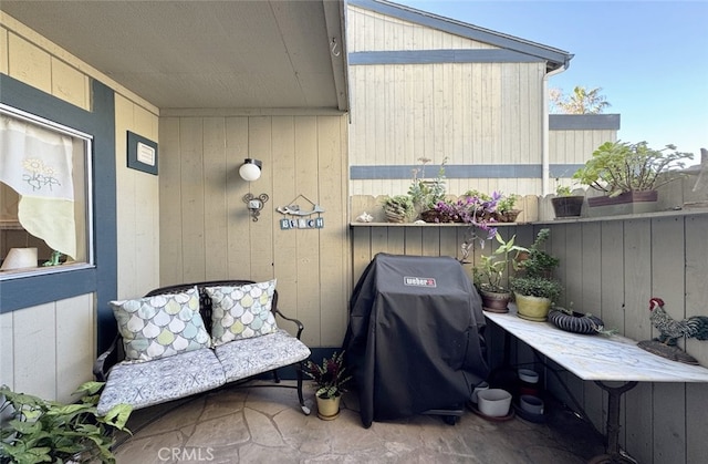 view of patio / terrace with a grill