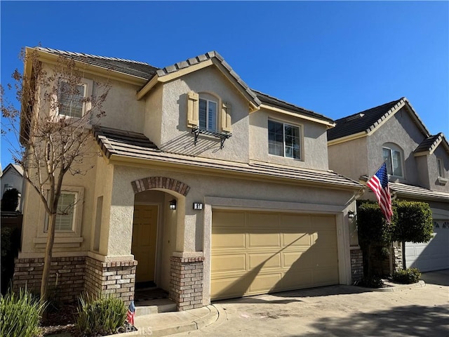 view of front of house with a garage