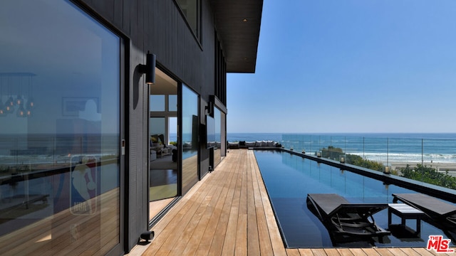 balcony with a water view