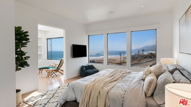 bedroom featuring light wood-type flooring