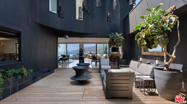 interior space with an outdoor living space