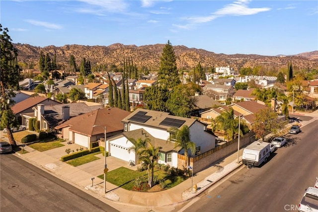 aerial view with a mountain view