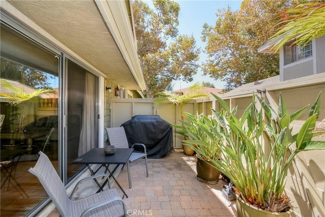 view of patio featuring area for grilling