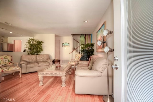 living room featuring hardwood / wood-style floors