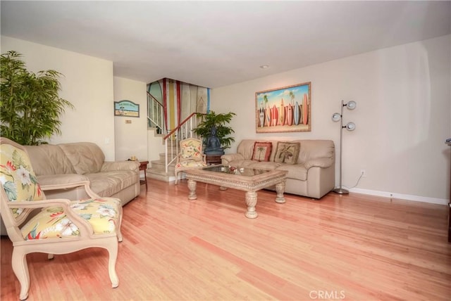 living room featuring hardwood / wood-style floors