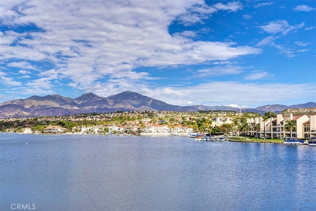 property view of water featuring a mountain view