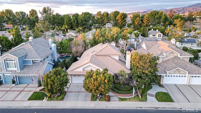 drone / aerial view with a residential view